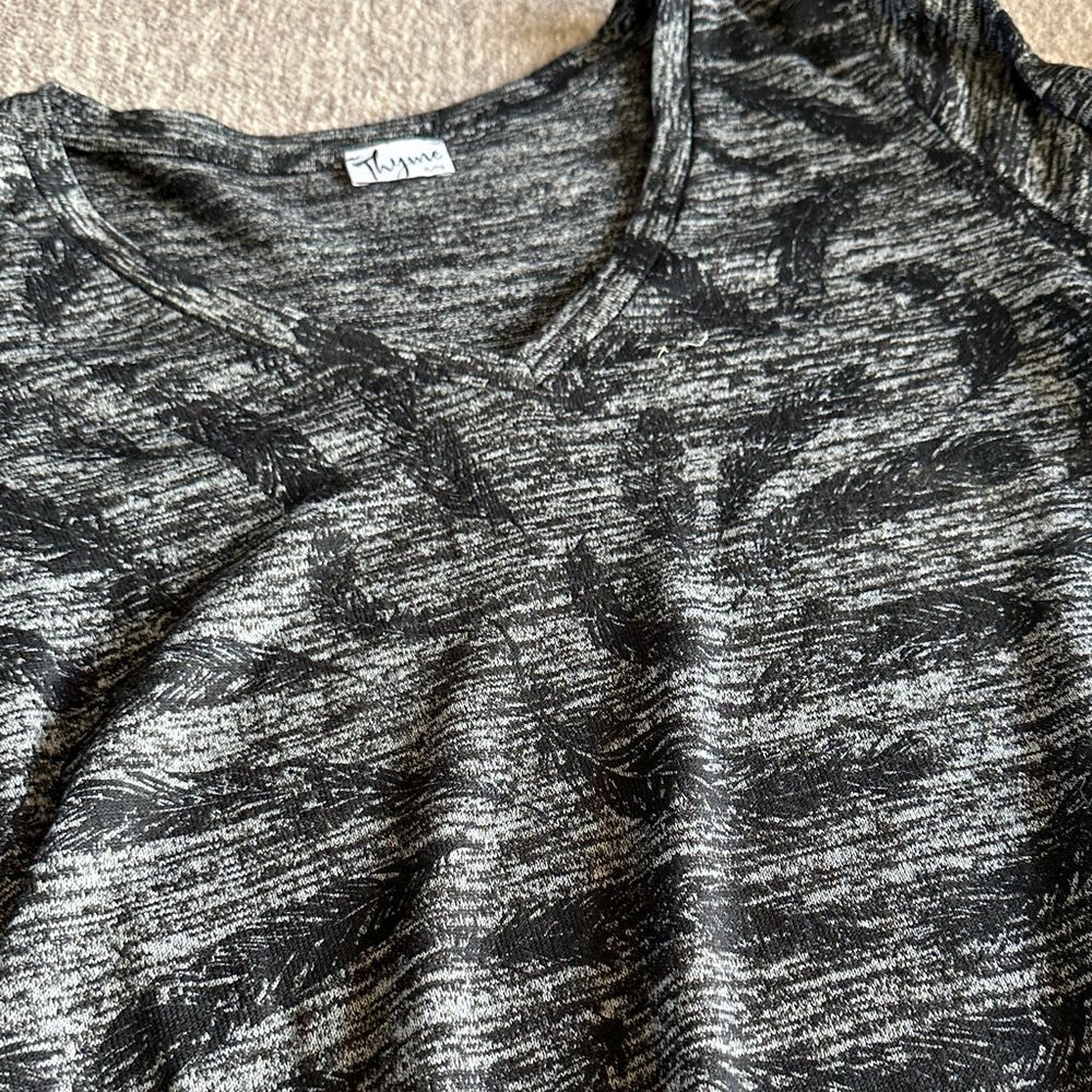 Thyme Maternity Black and Gray Maxi Dress